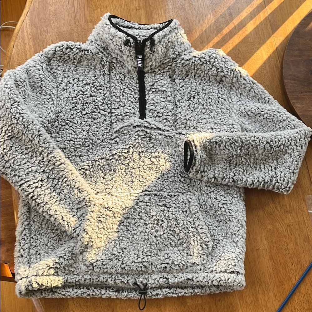 Women’s Gray Sherpa 1/4 zip pullover